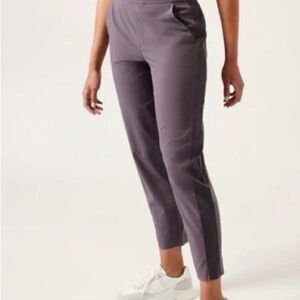 Athleta Brooklyn Mid Rise Ankle Pants High Waist Tapered Leg Women Purple Size 6